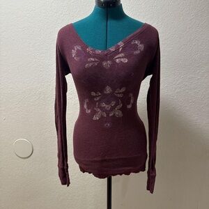 Mossimo Supply Co. Plum Long Sleeve Top